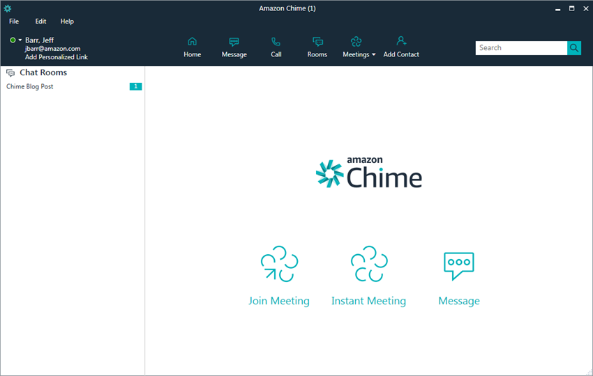 screenshot of Amazon Chime
